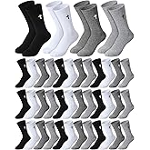 Shihanee 24 Pairs Cross Socks for Men Knit Religious Christian Crew Socks for Daily Pastor Clergy Gift Easter Christian Gifts