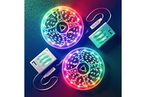 ehomful Battery Powered LED Strip Lights 13.2ft,RGB Color Changing Flexible Battery Operated LED Lights with 3 Keys Controller for Bedroom, Desk, Home, Room, TV Camping and DIY Decoration