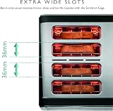 Dualit Architect 4 Slice Toaster Brushed Stainless Black Trim Extra Wide Slots view 4