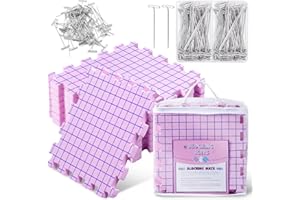 CESUSME Blocking Mats for Knitting, Crochet Blocking Boards for Crochet Projects, Extra Thick Blocking Mat Boards for Crochet Projects with 150 T-pins and Storage Bag for Knitting Crochet Projects