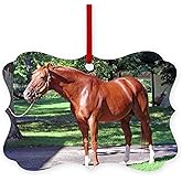 CafePress Secretariat Big Red Ornament Scroll Holiday Ornament 4" x 2.75"