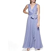 Eliza J Womens Gown Style Bow Detail Sleeveless Vneck Dress