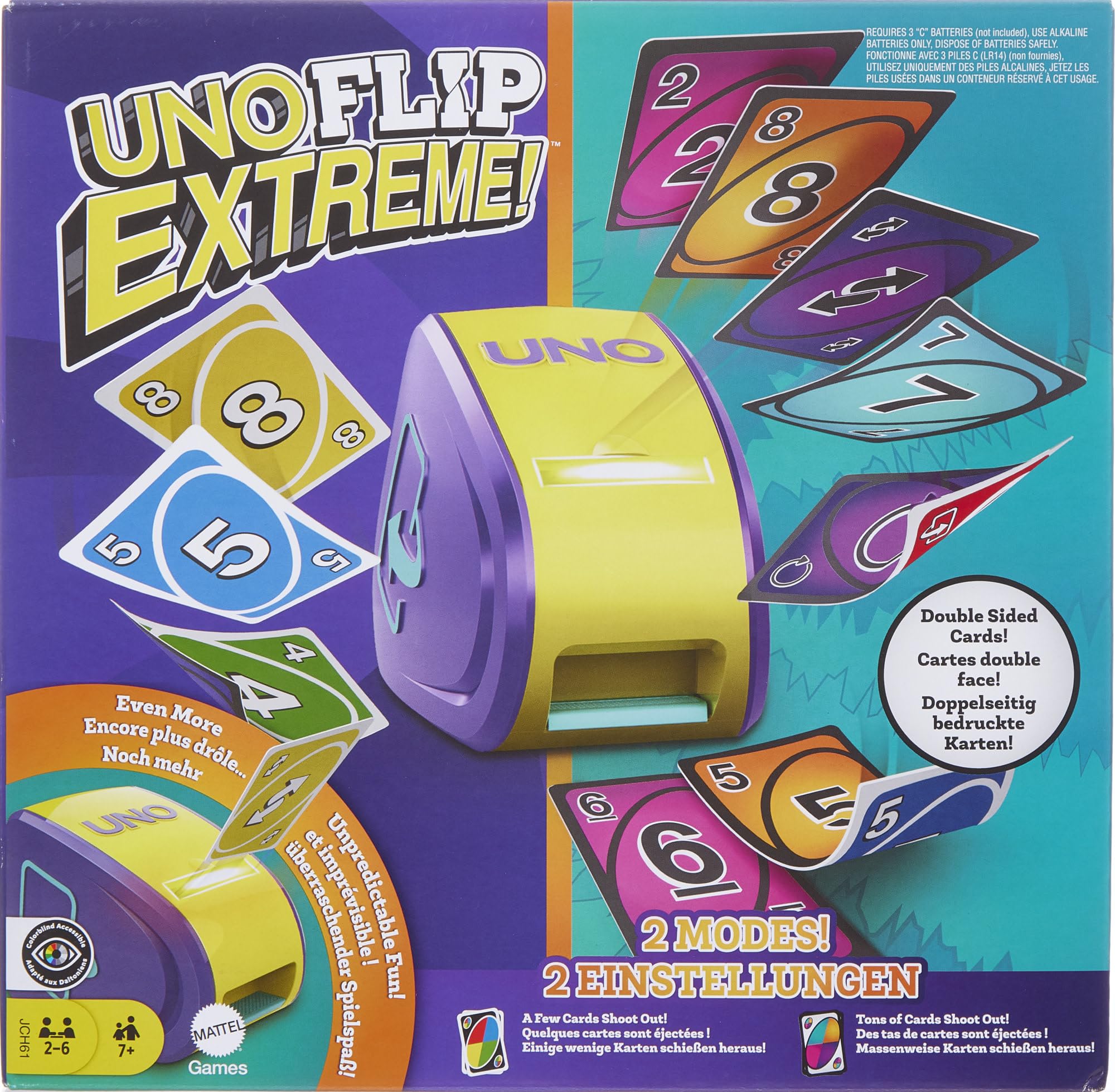 Mattel Games - UNO Flip Extreme Kartenspiel für Kinder, Erwachsene und die Familie, kombiniert UNO Flip und UNO Extreme in einem einzigen Spiel, Familienspiel ab 7 Jahren, JCH61