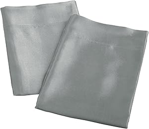 Aiking Home 2 Pieces of Colorful Shiny Satin King Size Pillow Cases, Charcoal