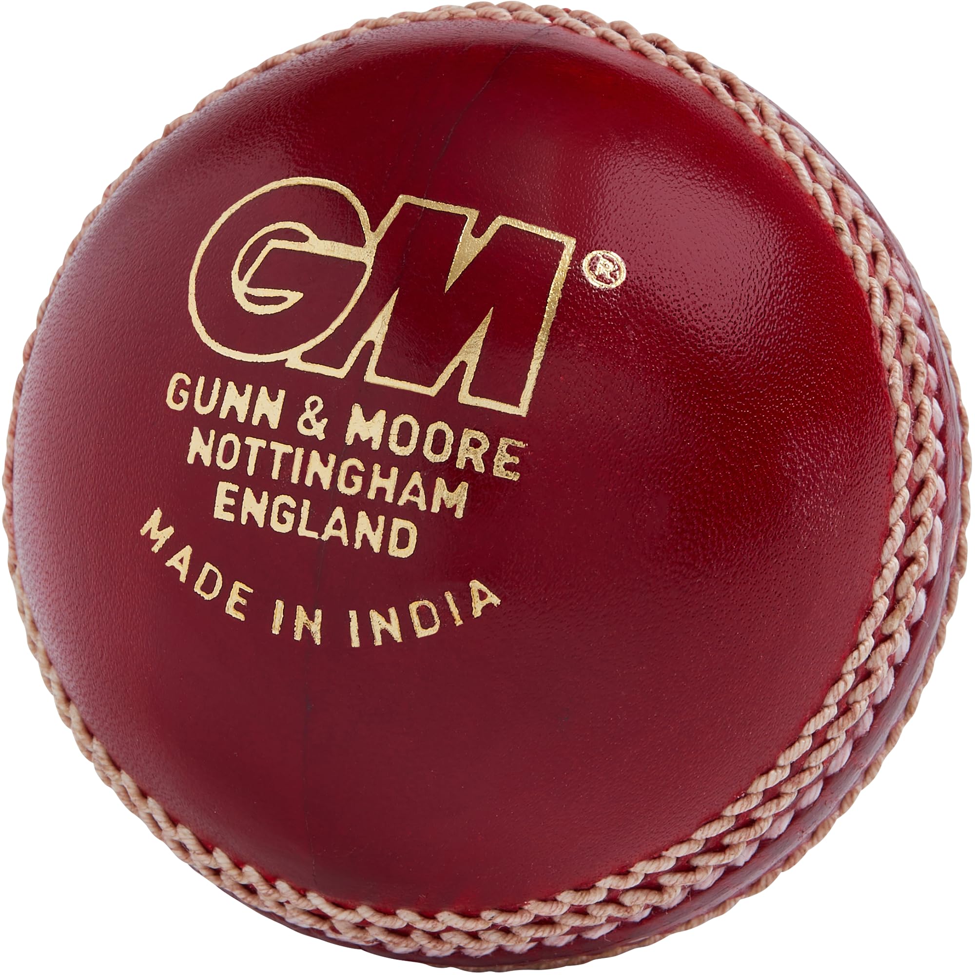 Gunn & Moore GM | Cricket Ball | Maestro Grade 1 County Match | Hand Stitched Waxed Leather 78-80 Seam Stitches | Mens | 5.5-5.75 Ounces | Red