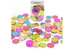 Mczxon 100 Pcs Caught Being Good Coins Tokens with Reward Jar, Colorful Plastic Reward Incentive Behavior Pretend Play Coins, Reward Plastic Play Incentive Tokens for Kids Behavior School Teacher