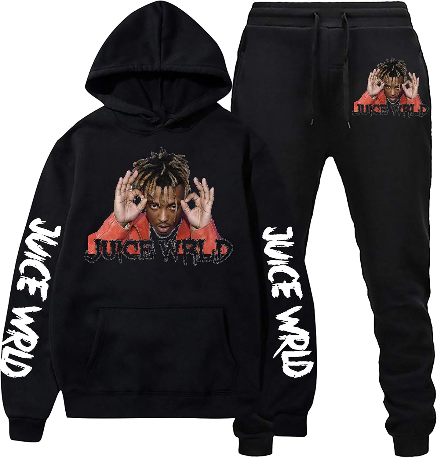 528 Juice Wrld Hoodie and Sweatpants Suit Fashion Casual Sweatshirts Hip Hop Suit Hoodies
