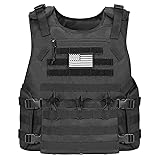 CVLIFE Tactical Vest with Zipper Bag Molle Webbing