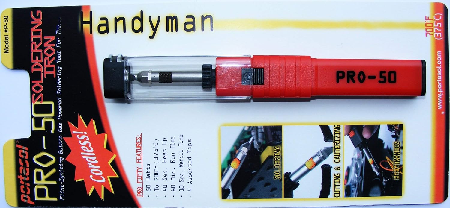 Portasol P50 Butane Powered Soldering Iron, 11", Red/Black Amazon.ca