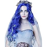 Spirit Halloween Blue Emily Wig - Corpse Bride, Unisex Adult, ONE SIZE FITS MOST, Multicolor