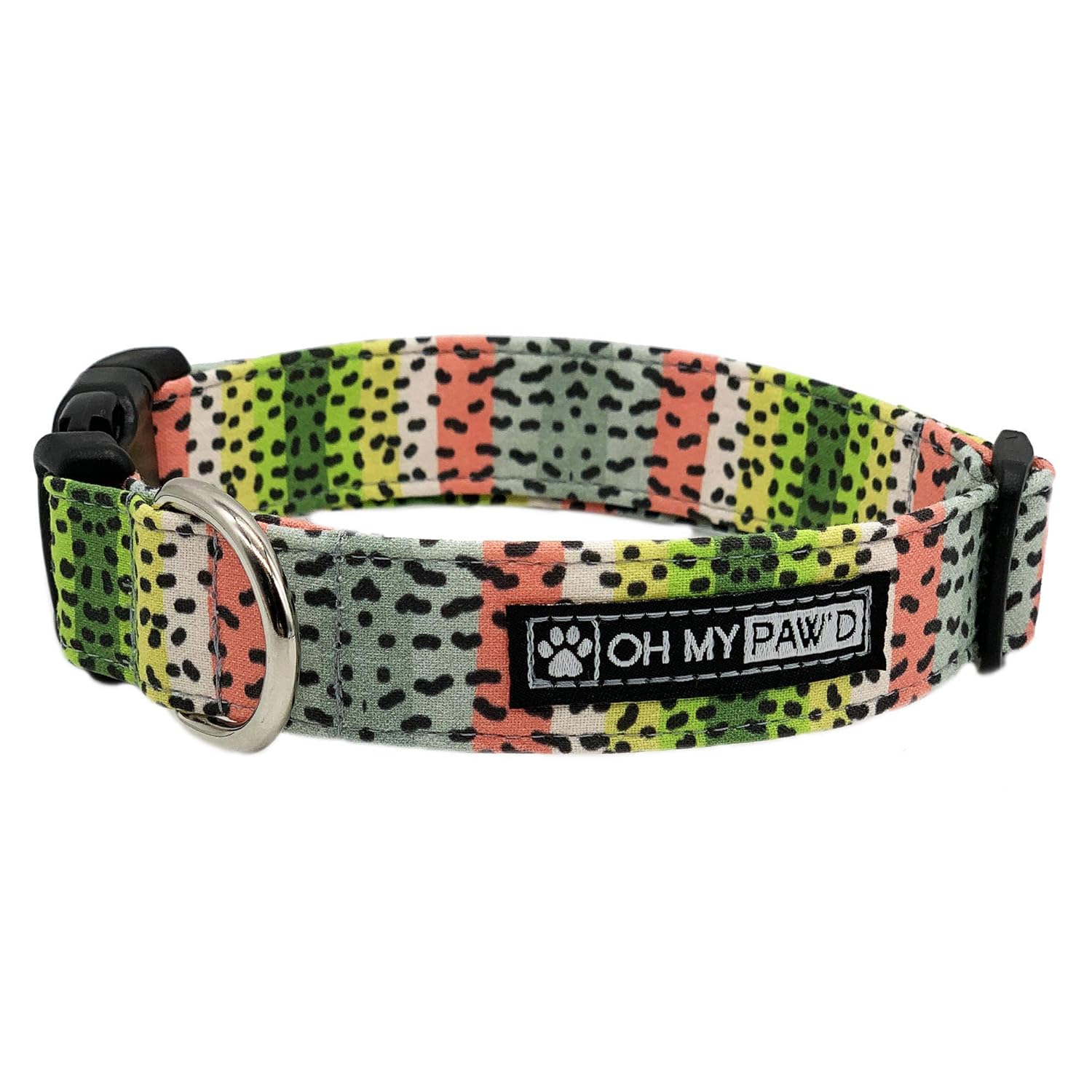 Rainbow Trout Collar for Pets Size Large 1 Inch Wide and 17