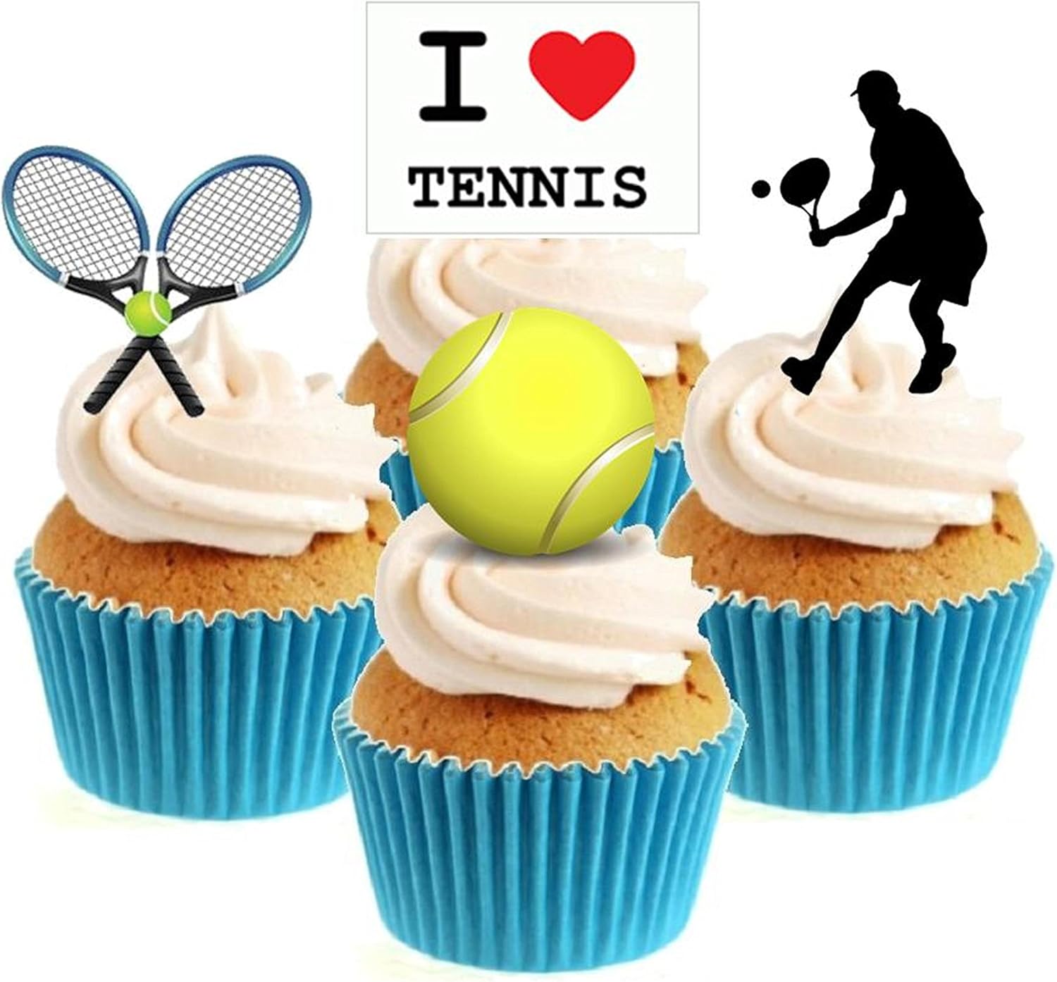 Napravi Rs Moules A Patisserie Patisserie Nouveaute I Love Tennis Masculin Melange 12 Comestibles Lever Plaquettes De Hauts De Forme De Gateau De Papier