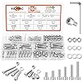 260 Pcs M5 Screws Assortment Kit, M5 Bolts Kit M5x 8/10/12/16/20/25/30/35mm, 304 Stainless Steel Hex Socket Head Screws Nuts Bolts and Washers Set