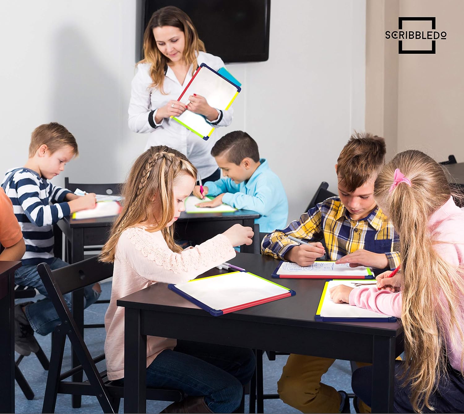 Colored Frame Magnetic Dry Erase White Boards Pack of 5 l 9" X 12" Whiteboard : Office Products