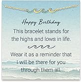 STORYJEWELLERY Birthday Gifts for Women, Wave Bracelet, Daughter Gifts, 30th 40th 50th 60th 70th Birthday Gift for Women, Daughter Bracelet