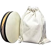 SIPSOCE Wooden Double-Sided Sheepskin Ocean drum,Sonic Energy Wave Drum，Music Healing Tools，Suitable for Yoga Meditation， Easy Carrying（Comes with a cloth bag）