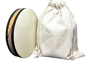 SIPSOCE Wooden Double-Sided Sheepskin Ocean drum,Sonic Energy Wave Drum，Music Healing Tools，Suitable for Yoga Meditation， Easy Carrying