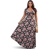 KOH KOH Womens 2026 Long Maxi Summer Floral Print Short Sleeve Flowy Modest Maxi Dress Gown