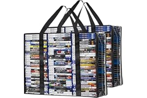 PUTNATRUE DVD/Blu Ray Storage Bags, 2 Pack Portable Storage Boxes Hold 140 DVDs, 180 Blu-rays (70, 90 Each), Highly Clear Media Organizers for Storing Video Games, DVDs, Blu-rays, CDs
