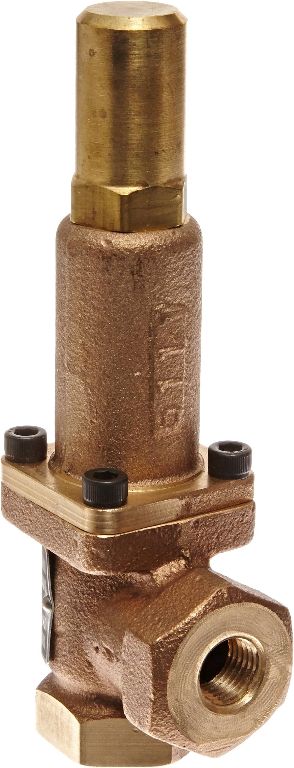 Cash Valve 11835-0400 Bronze Back Pressure Relief Valve, Preset Setting 400 PSI, 1/4" NPT Female