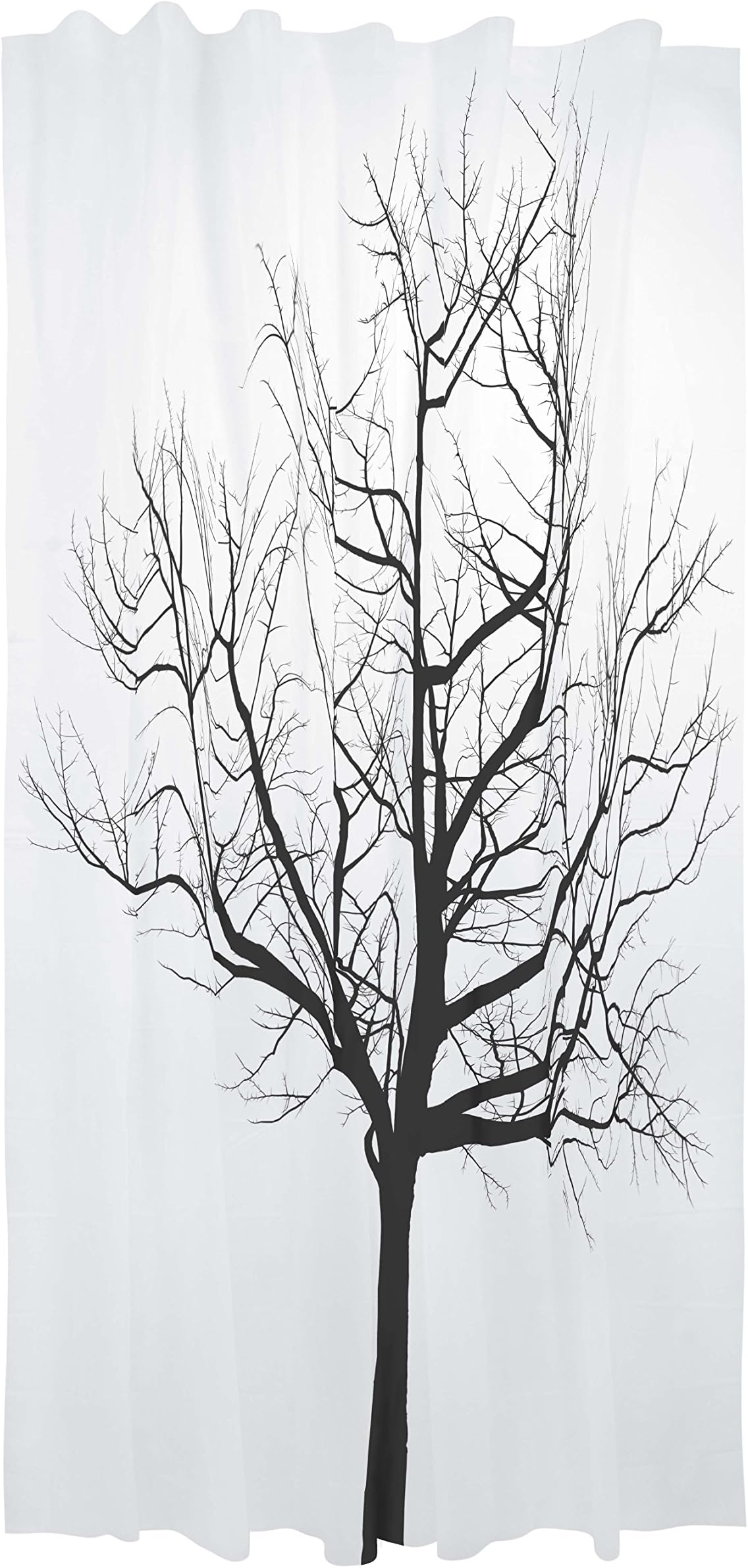 kieragrace KG Printed Peva Shower Curtain, 70 Inch by 72 Inch, Black Tree Design