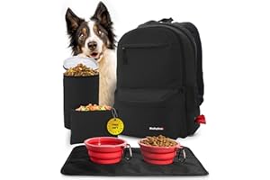 The Original Doggy Bag™ Backpack by Rubyloo - Dog Travel Bag Backpack for Dog Supplies + 2 BPA-Free Travel Dog Bowls, Treat Bag, Lined Dog Food Container & Placemat for Camping, Hiking, Dog Park