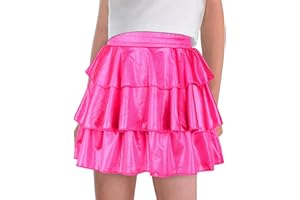 iLover Girls Ruffle Sparkle Skirt Shiny Dance Scooter Skirt Tutu Skirt 4-12 Years