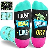 HAPPYPOP Ocean Animal Lover Gifts - Shark Dolphin Turtle Penguin Frog Octopus Sock for Teens