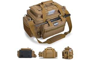 Goture Fishing Tackle Bag, 600D Water-Resistant, 46L Fishing Bags, Shockproof Tackle Storage Shoulder Bag with Pliers Storage