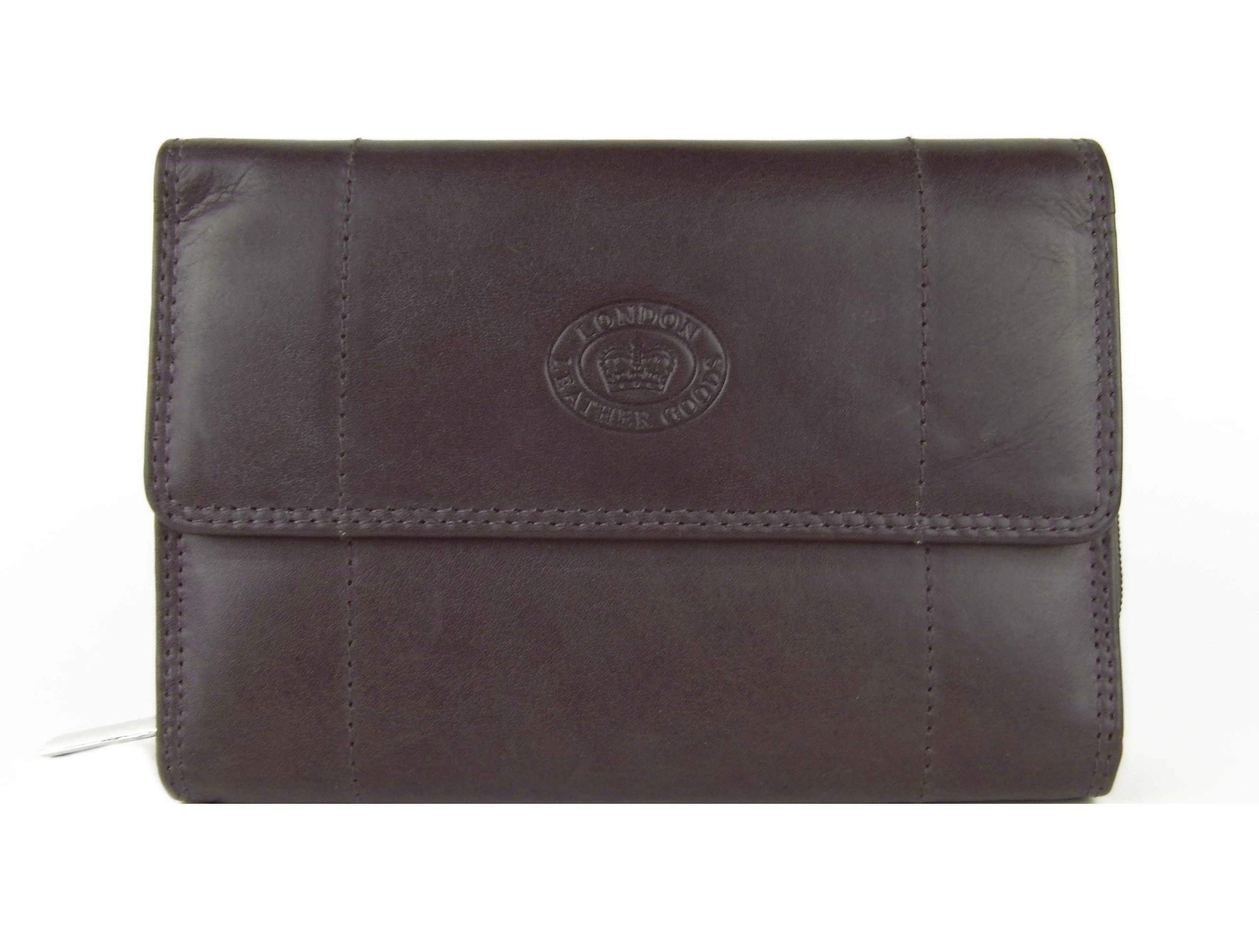 Ladies Soft Leather Purse/Wallet by LONDON LEATHERGOODS in 6 Colours (Dark Brown)