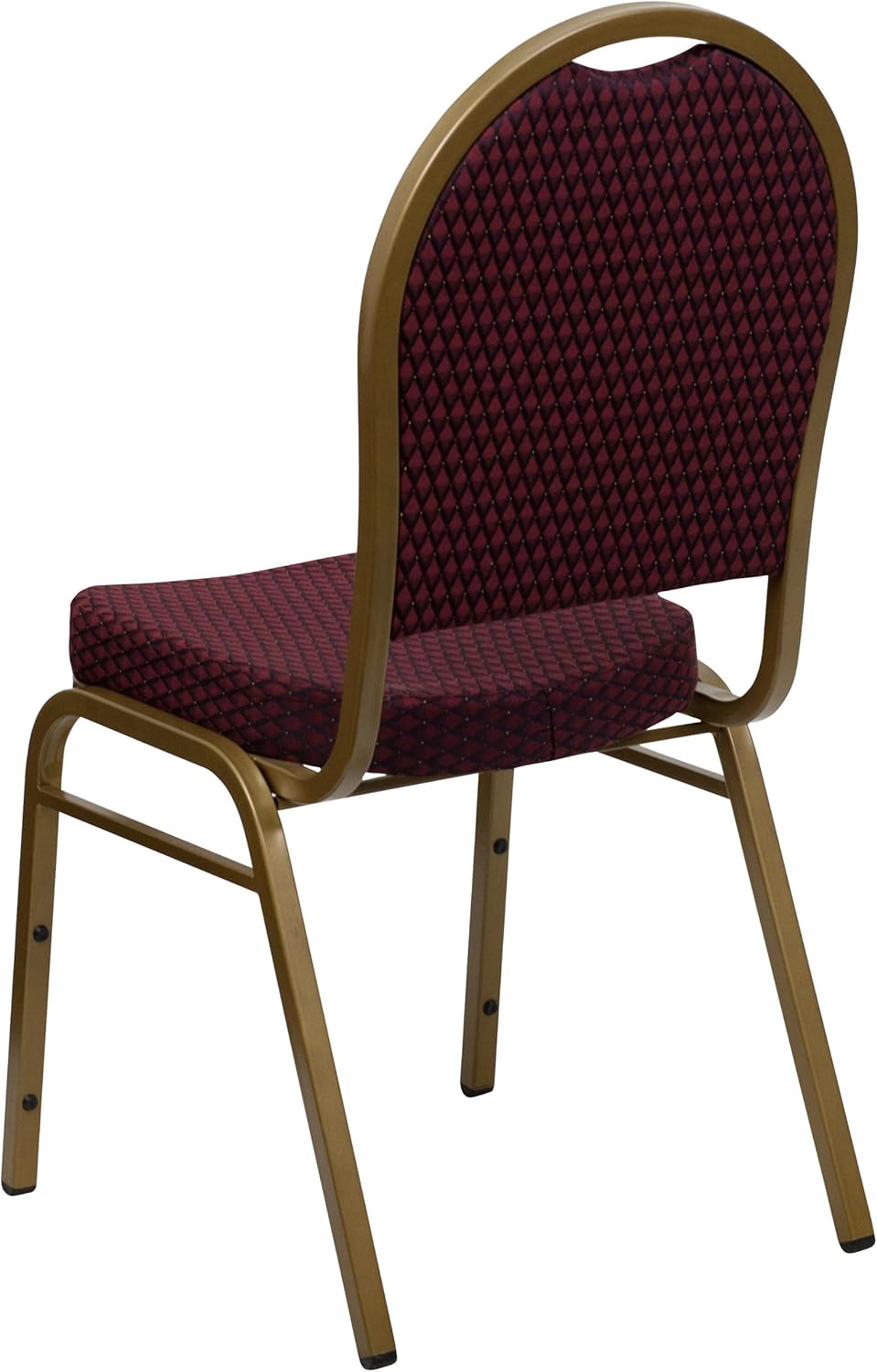 Flash Furniture HERCULES Series Dome Back Stacking Banquet Chair in Burgundy Patterned Fabric - Gold Frame: Furniture & Decor