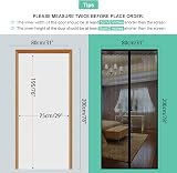 JOREAL 80x200cm Magnetic Fly Screen Door, Anti Mosquito Polyester Mesh with Lace view 3