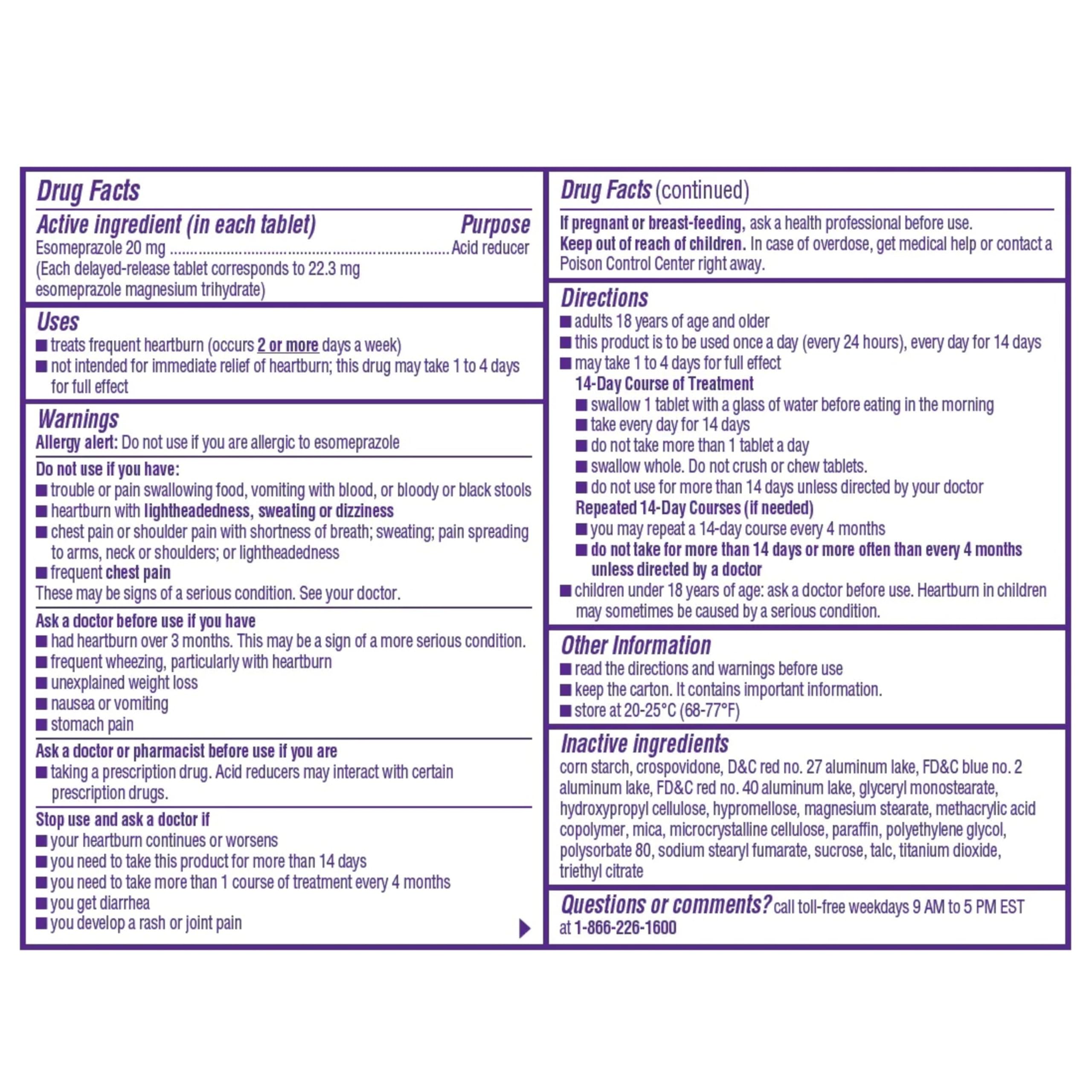 Nexium 24HR Acid Reducer Heartburn Relief Tablets for All-Day and All-Night Protection from Frequent Heartburn, Heartburn Medicine with Esomeprazole Magnesium - 42 Count