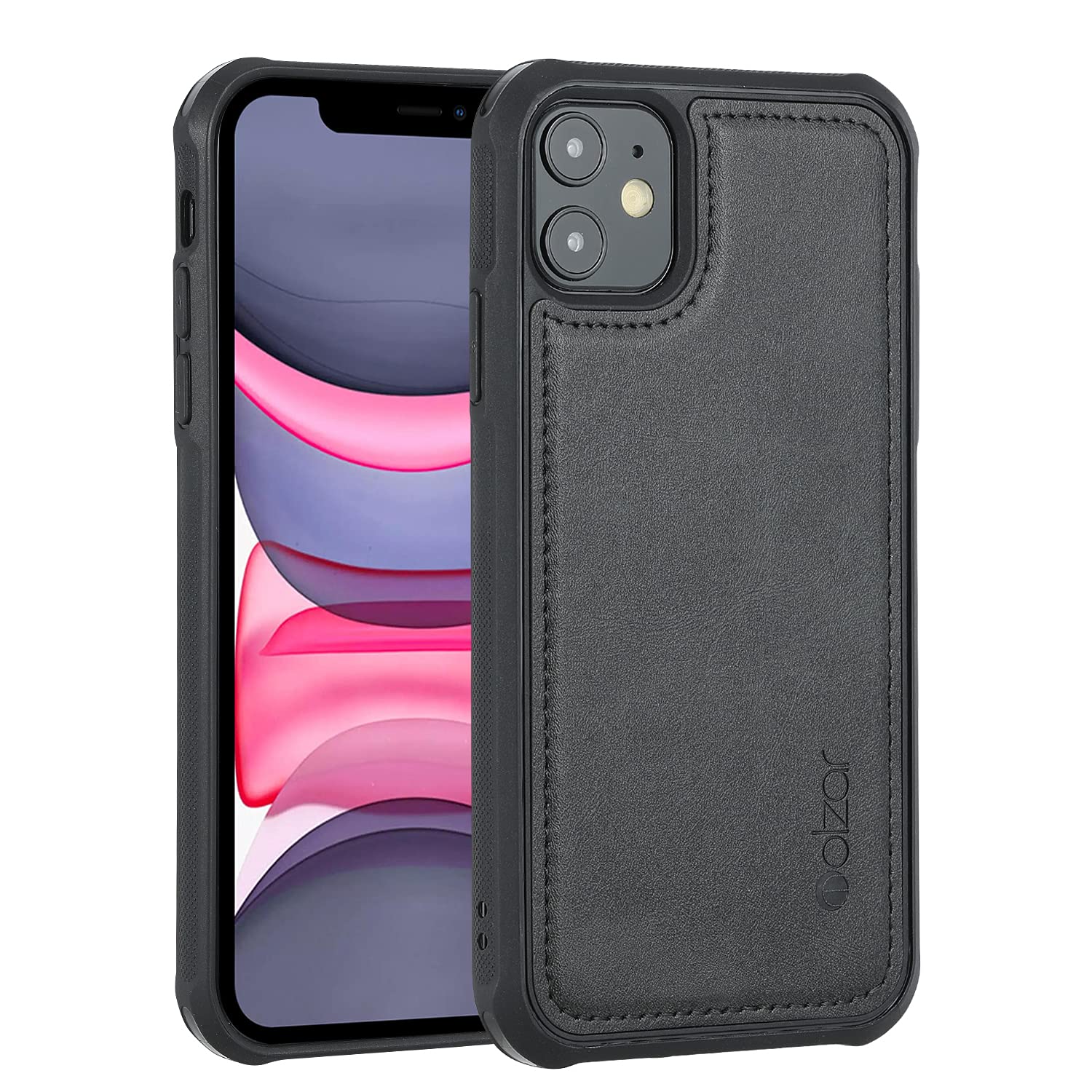 Molzar MAG Series for iPhone 11 Case, Built-in Metal Plate for Magnetic Mount, Works with Qi-certified Chargers, Compatible with iPhone 11, Black