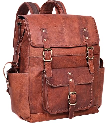 canvas and leather backpack amazon Amazon.com: NATURAHIDE Durable Vintage Large Travel Laptop Bag for Men & Women Work Hiking School (Oily Green) : Electronics bass fishing kit Jansport Best College Backpack Color:AOF Special 34F 13 / Tall (from