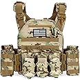 Jueachy Tactical Vest for Men Plate Carrier: Quick Release Lightweight Military Vest Adjustable Breathable Weighted Vest for Training