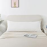 SAMZPAO Pack of 1 Corduroy Soft Soild Decorative Square Body Pillow Covers Set Cushion Cases Pillowcases for Sofa Bedroom 20X54lnch (Body Size, White)