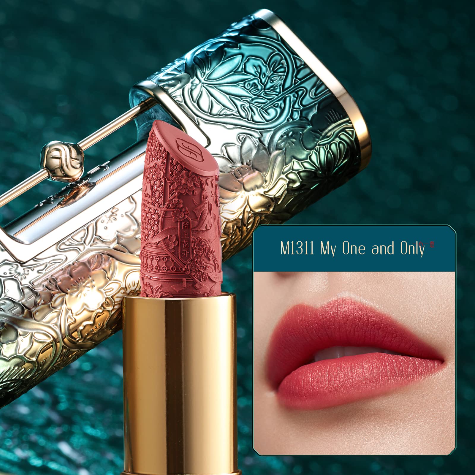 FLORASIS Blooming Rouge Love Lock Lipstick Long-Lasting Sculpting Lipstick Misty Matte Finish Lightweight Nourishing for Everyday Use (M1311 My One and Only)