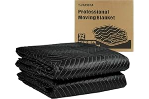 Trahefa (2 Pack) Moving Blanket 80 * 72 in, Furniture Blankets for Moving Quilted Packing Moving Blankets Heavy Duty Moving Pads (2pcs 80 * 72in)