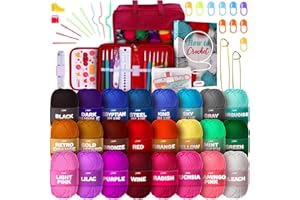 J MARK Crochet Kit for Beginners Adults -1320 Yards Crochet Set for Beginners, Crochet Starter Kit