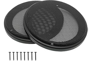 FUHENGLI 5" Speaker Grill Covers, Car Speaker Subwoofer Guard Protector, ABS Plastic Frame with Metal Mesh, Black - 2Pcs