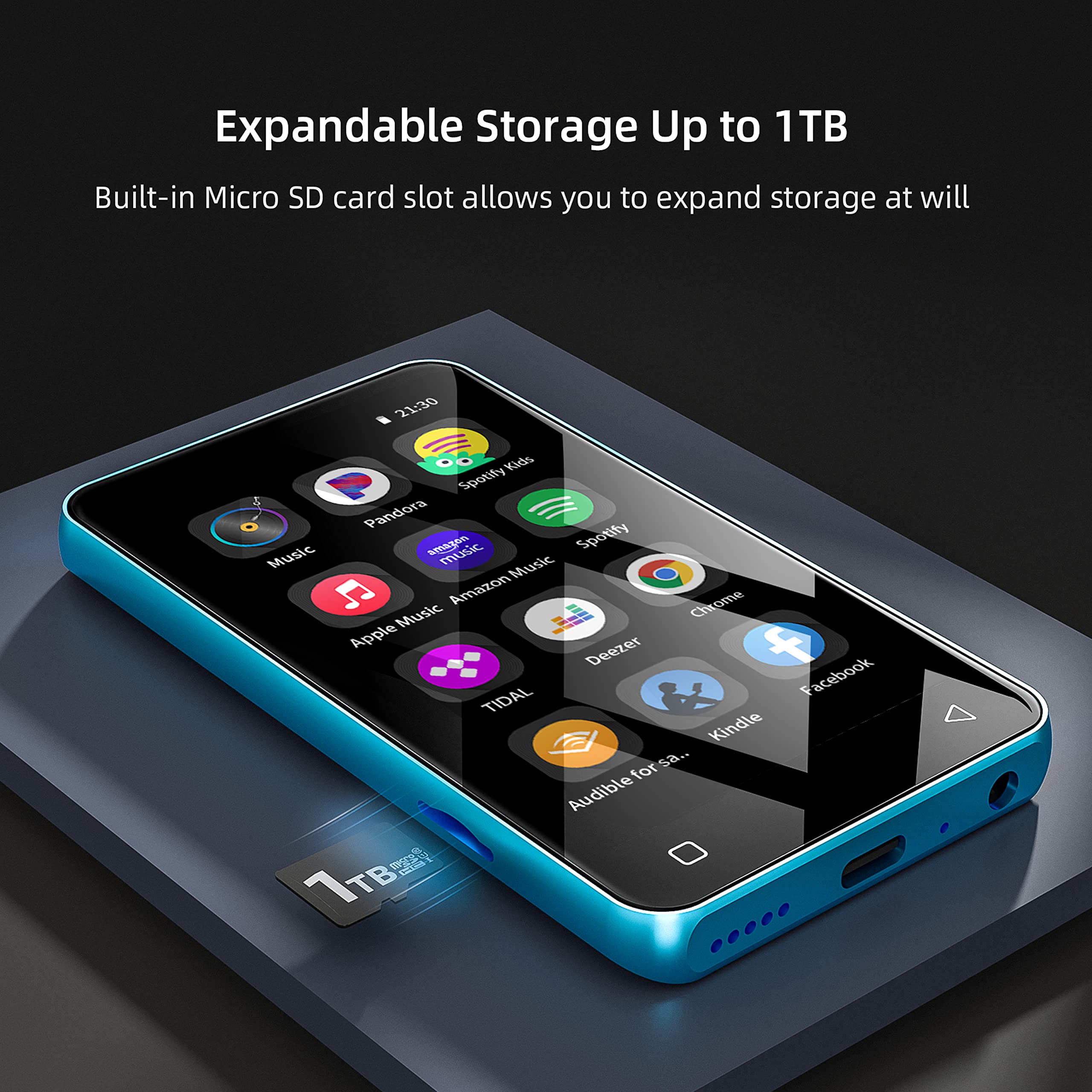 MP3 Player with Bluetooth and WiFi,MP3 Player with Spotify,Spotify Kids,Audible,Pandora,Amazon Music,4