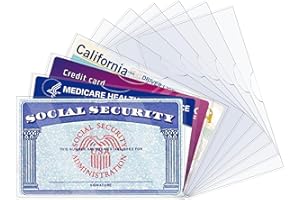 LIEMAND 10 Pack Social Security Card Protector Sleeves, Ultra Clear & Durable 31Mil Waterproof SSN/New Medicare/Credit Card Holder, Soft ID/Debit/Credit/Business Card Holder