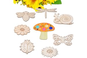 QDXATIVP 48PCS Unfinished Wood Insect Cutouts with Sling Hole,Butterfly Wooden Blank Paint Crafts for Kids Painting DIY Crafts Home Decoration Craft Project Home Decor Ornament Supplies(Insect Color)