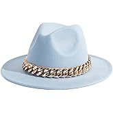 Gossifan Men & Women Belt Buckle Fedora Hat Wide Brim Floppy Panama Hat