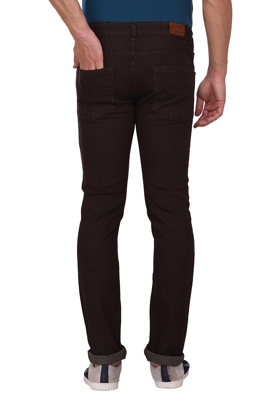 studio nexx men's regular fit stretch jeans (coffee)