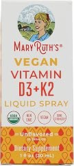 Mary Ruth's, Vitamin D3 Plus K2 Spray Unflavored Organic, 1 Fl Oz