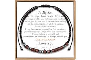 JoycuFF Morse Code Bracelets for Women Men Anniversary Birthday Gifts for Best Friend Mom Daughter Granddaughter Son Boyfriend Girlfriend Husband Wrap Strand Wood Bracelet