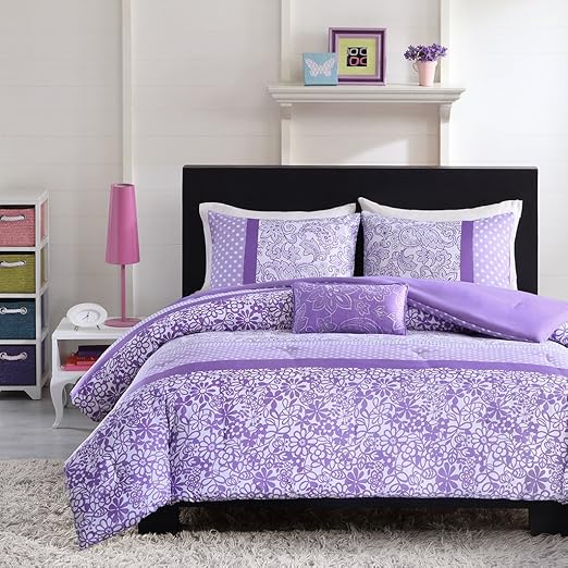 Amazon Com Mi Zone Riley Comforter Set Twin Twin Xl Size Purple