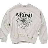 mardi mercredi Women's FLOWERMARDI Graphic Sweatshirt, 100% Cotton, Relaxed Fit Crewneck, Bold Daisy Print